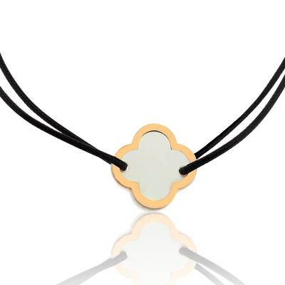 Bracelet Cordon Fleur de Nacre Blanche, Ajustable - Les Valentines