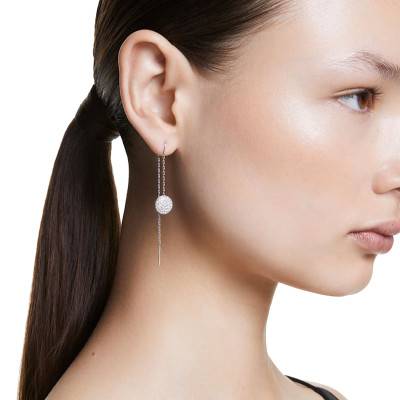 Boucles d'oreilles Meteora Métal Rhodié & Cristaux Blancs - 5683448 - Swarovski
