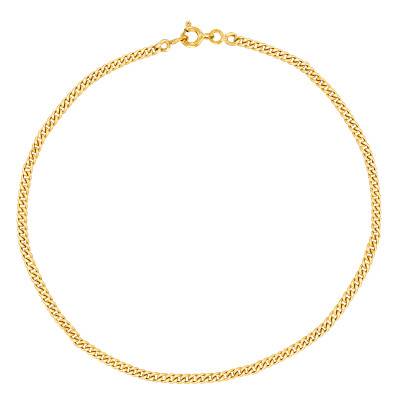 Bracelet Gourmette, Or Jaune 375, Longueur 23 cm, Largeur 1,20 mm à 2,10 mm - Manillon