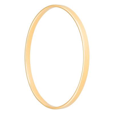 750 Yellow Gold Solid Rectangle Wire Bangle, 65mm Diameter, 2mm Width - Emanessence
