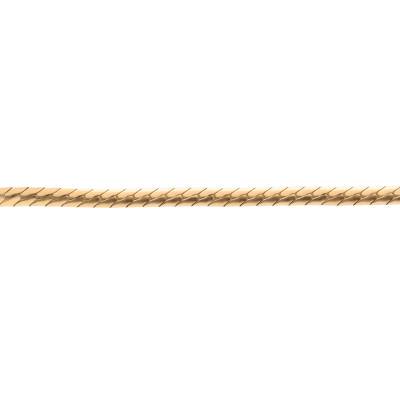 750 Yellow Gold Solid Bismarck Chain Bracelet, Length 17 cm, Width 3 mm to 4 mm - Manillon