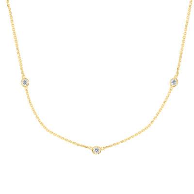 Collier Diamants GSI2 en Or Jaune 750, Longueur 40 cm - Diamond Lady