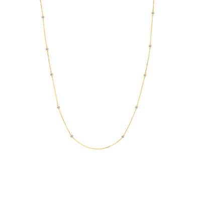 Collier Diamants 0,35ct GSI2 et Or Jaune 750, Longueur 40 cm - Diamond Lady