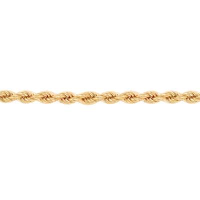 Bracelet corde, plaqué or jaune, Longueur 18 cm, Largeur 5,50 mm - Manillon