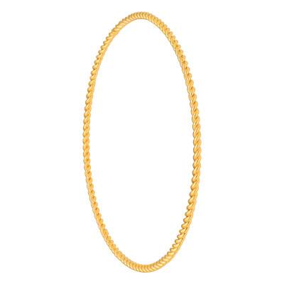 Yellow Gold-Plated Twisted Wire Bangle Bracelet, Width 1.15mm - Emanessence