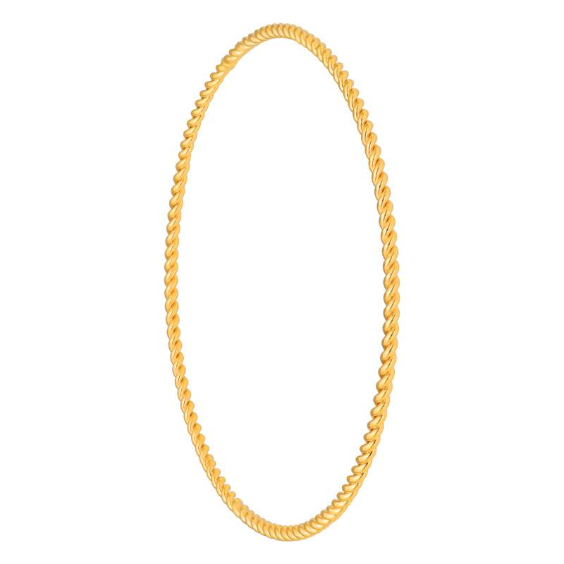 Yellow Gold-Plated Twisted Wire Bangle Bracelet, Width 1.15mm - Emanessence