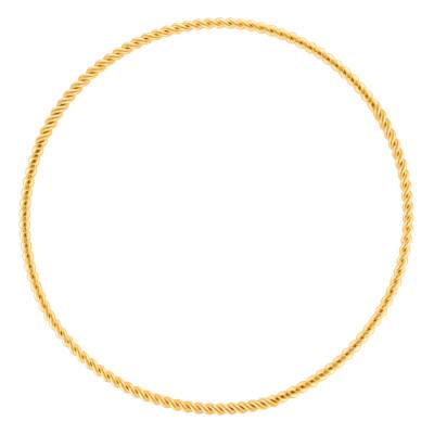 Yellow Gold-Plated Twisted Wire Bangle Bracelet, Width 1.15mm - Emanessence