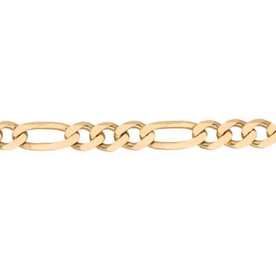 750/1000 Yellow Gold Alternating Flat Oval Link Chain 3-1 Bracelet, 20 cm Length, Width 2,50 to 8,50 mm - Manillon