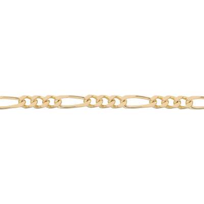 Bracelet Maille Cheval Alternée Ultra Plate 3-1, Or Jaune 750, Longueur 17 cm, Largeur de 2,50 à 8,50 mm - Manillon