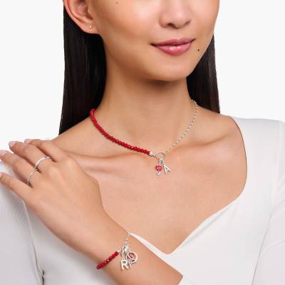 Pendentif Charm Sucette Coeur Rouge en Argent 925 - 2072-664-10 - Thomas Sabo