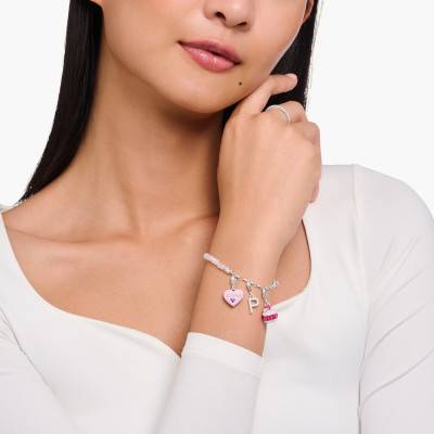 Pendentif Charm Coeur Rose, Corindon & Argent 925 - 2073-042-9 - Thomas Sabo