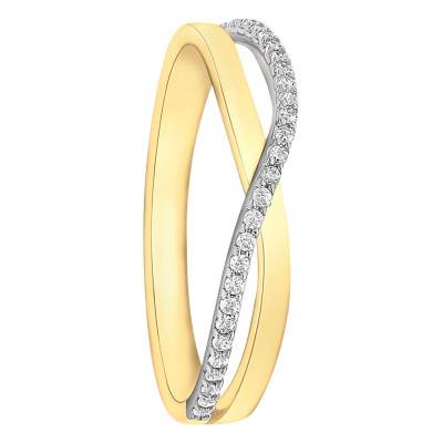 Bague Croisée Or Jaune 375 & Pierres Oxyde de Zirconium - Emanessence