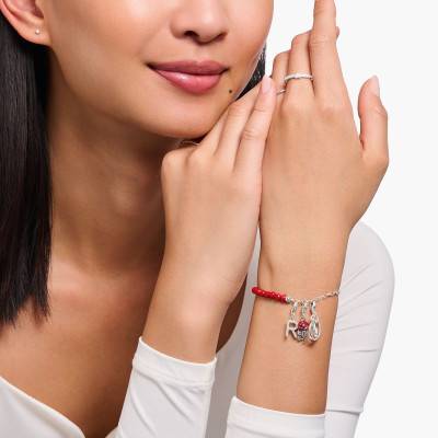 Pendentif Charm Rose Rouge en Argent 925 - 2076-664-10 - Thomas Sabo