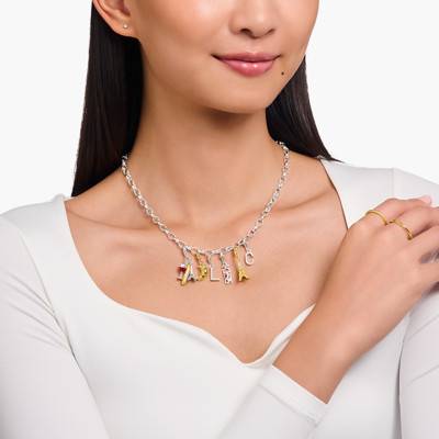 Pendentif Charm Verre de Vin Rouge, Baguette & Tour Eiffel en Argent 925 - 2078-390-7 - Thomas Sabo