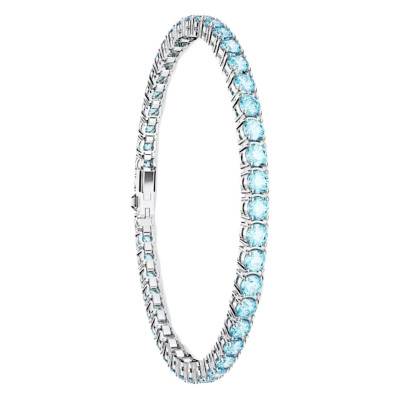 Bracelet Matrix Tennis, Métal Rhodié & Cristaux, Longueur 15,50 cm à 19 cm - 5648929 - Swarovski