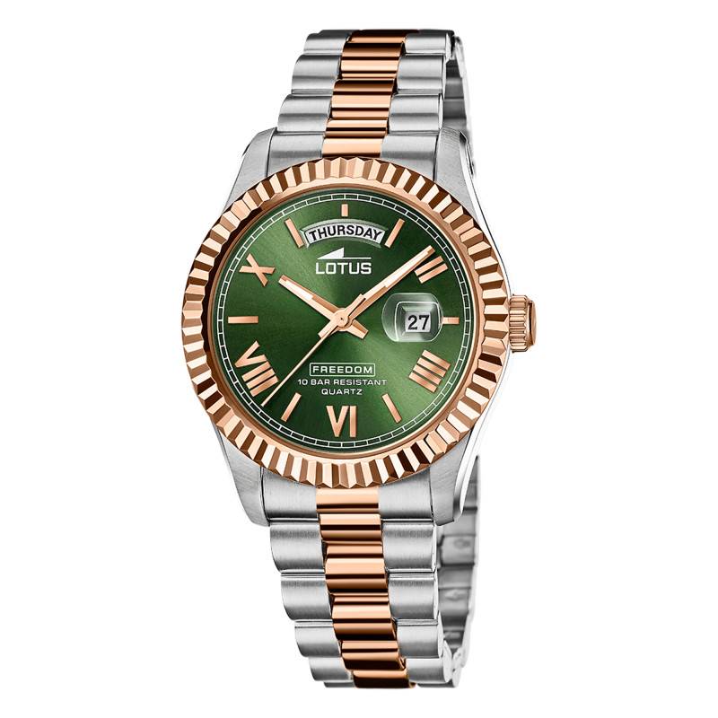 Green & Rose-Gold Freedom 18856/3 Watch - Lotus