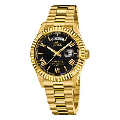 Gold & Black Watch Freedom 18857/4 - Lotus