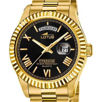 Gold & Black Watch Freedom 18857/4 - Lotus