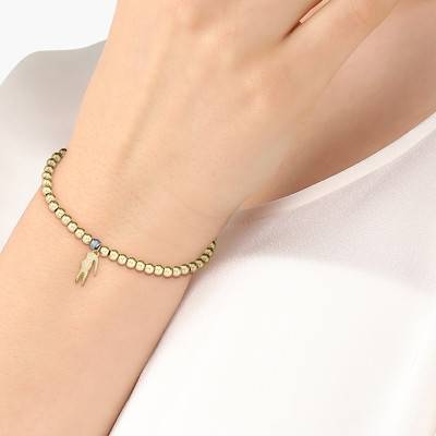 Orbe Gold-Tone Steel Bead Bracelet, Length 16.50 cm - 2040334 - Lacoste