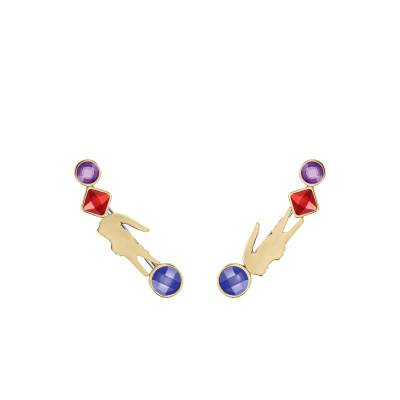 Deva Gold-Tone Steel & Multicolor Stone Drop Earrings - 2040336 - Lacoste