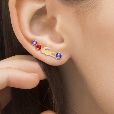 Deva Gold-Tone Steel & Multicolor Stone Drop Earrings - 2040336 - Lacoste