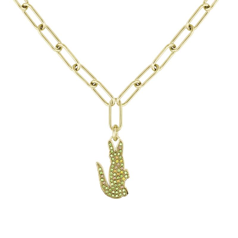 Gold-Tone Steel Crocodile Necklace, Adjustable Length 45 cm - 2040362 - Lacoste