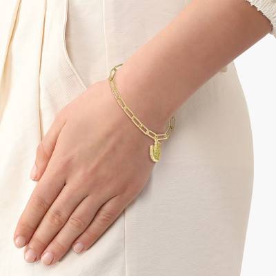 Gold-Tone Steel Crocodile Bracelet - 2040363, Length 19 cm - Lacoste