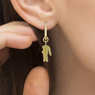 Gold-Plated Steel Crocodile Drop Earrings - 2040364 - Lacoste
