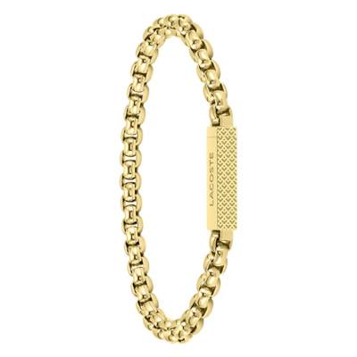 Gold-Plated Steel Box Chain Bracelet L'Essentiel, Length 19 cm - 2040124S - Lacoste