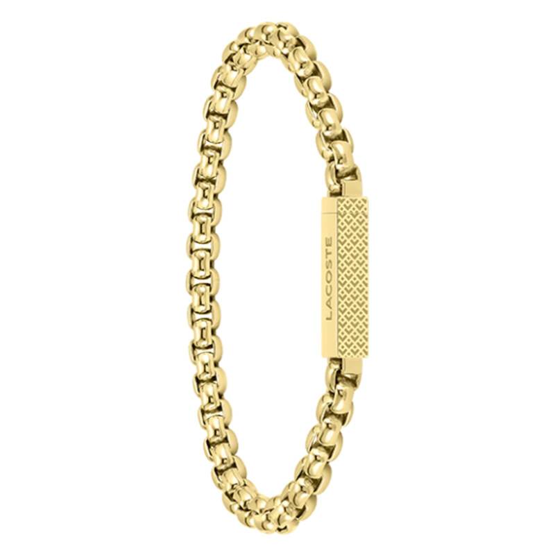 Gold-Plated Steel Box Chain Bracelet L'Essentiel, Length 19 cm - 2040124S - Lacoste