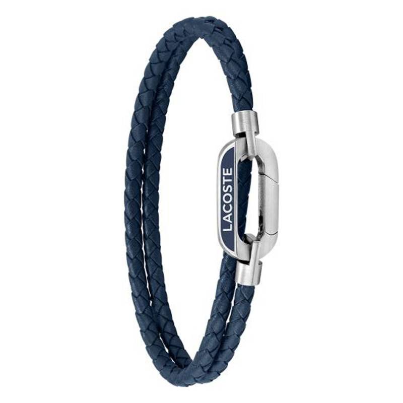 Starboard Steel and Blue Leather Bracelet, Length 19 cm - 2040112S - Lacoste