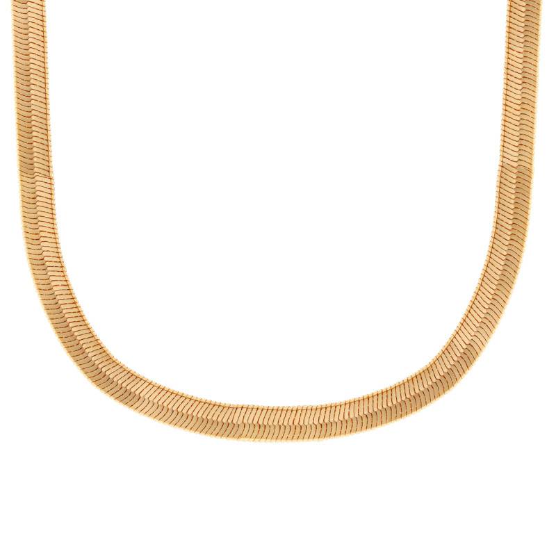 Yellow Gold-Plated Mirror Link Chain, 45 cm - Naïades