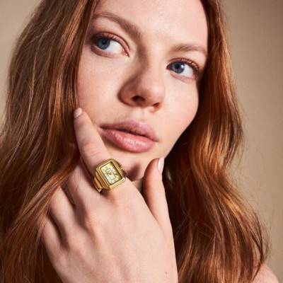 Gold Rectangle Raquel Ring Watch - ES5343 - Fossil