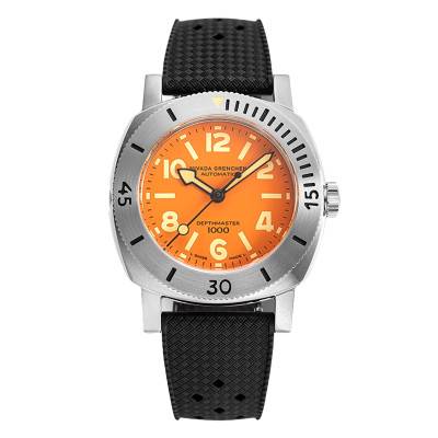 Orange Depthmaster wall clock 14127A - Nivada Grenchen