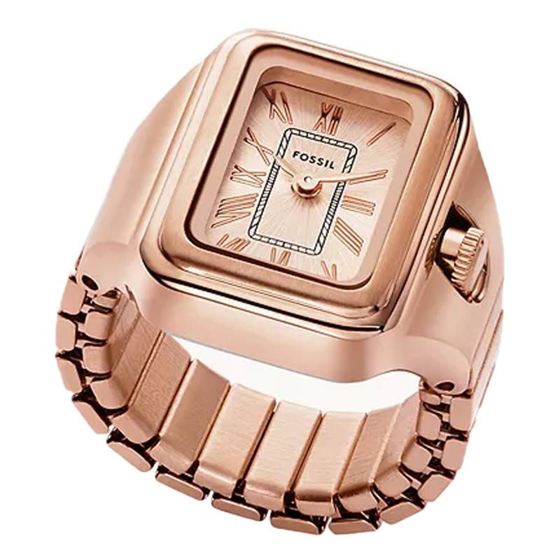 Rose Gold Rectangle Ring Watch - ES5345 - Fossil