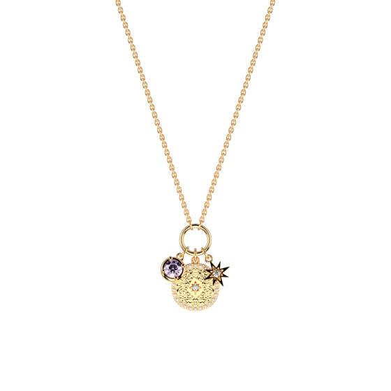 Set de 2 colliers superposés : chaîne dorée Rico et collier à pendentif