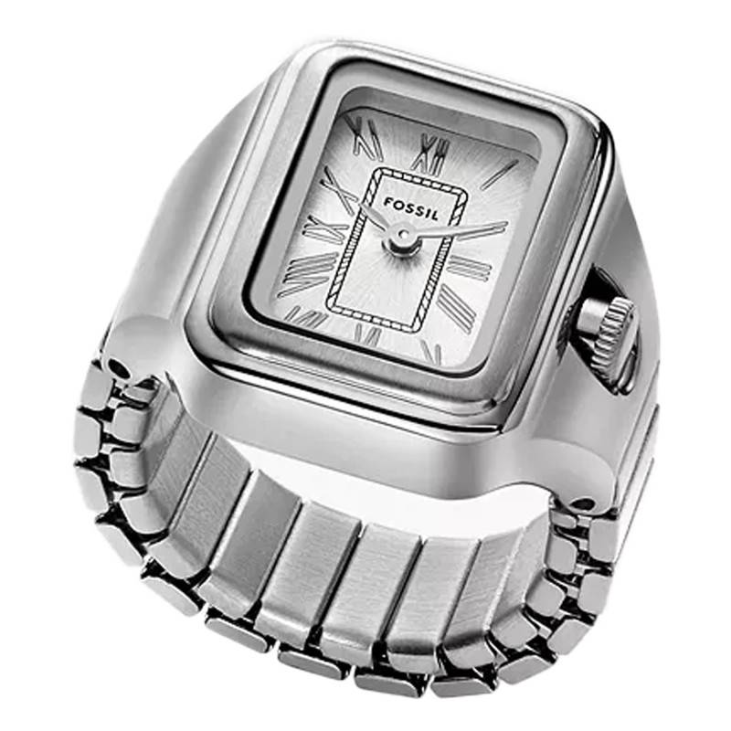 Silver Rectangle Raquel Ring Watch - ES5344 - Fossil