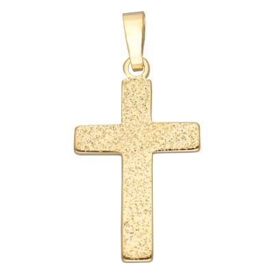 375 Yellow Gold Solid Cross Pendant - Vandona