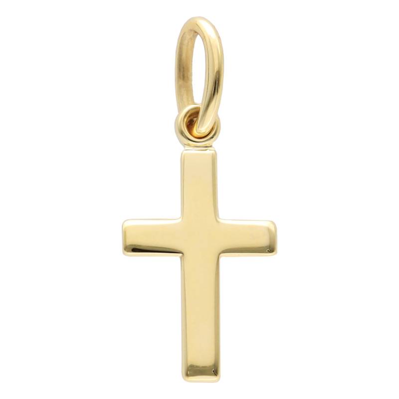 375 Yellow Gold Satin Cross Pendant - Vandona
