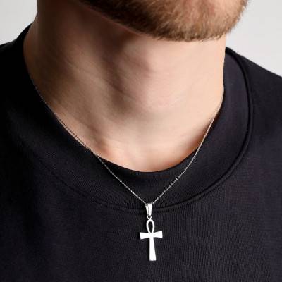 925 Silver Ankh Cross Pendant - Vandona