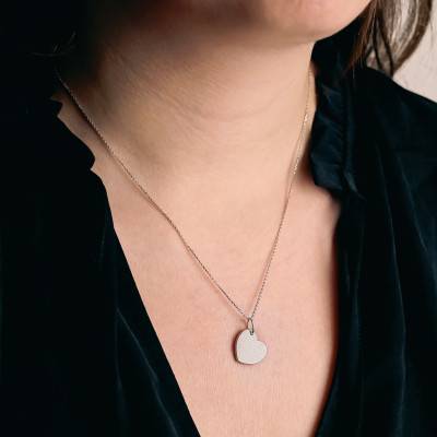 925 Sterling Silver Glitter Heart Pendant - Vandona