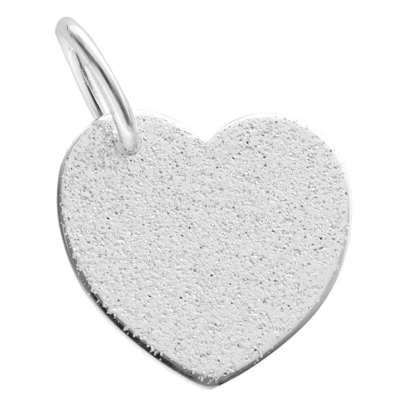925 Sterling Silver Glitter Heart Pendant - Vandona