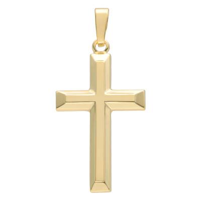 375 Yellow Gold Hollow Cross Pendant - Vandona
