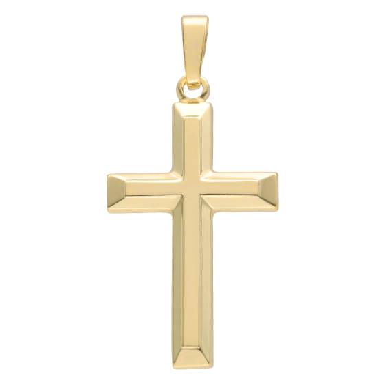Pendentif Croix En Or 9 Carats (375/1000) Pour Femme - 40x21mm - NEUF étiqueté