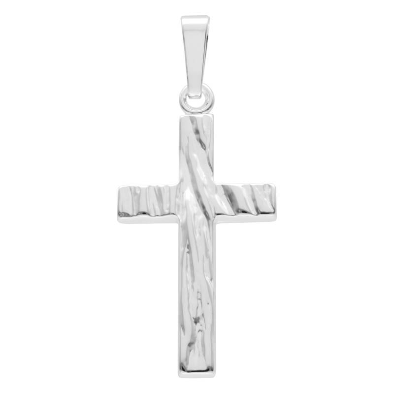 925 Silver Textured Cross Pendant - Vandona