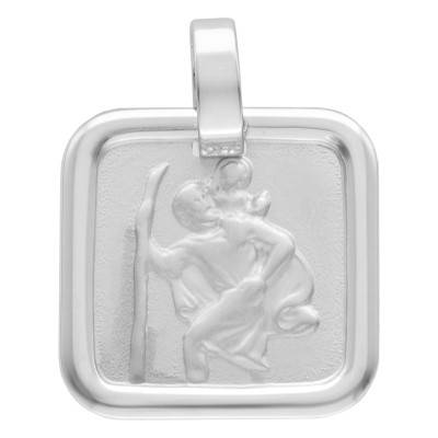 925 Silver Square Saint Christopher Pendant - Vandona