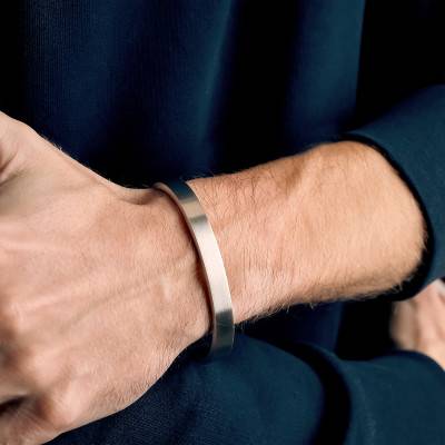Bracelet Jonc Ouvert en Argent 925, Diamètres 6,70 cm et 5,60 cm, Largeur 8 mm - Vandona