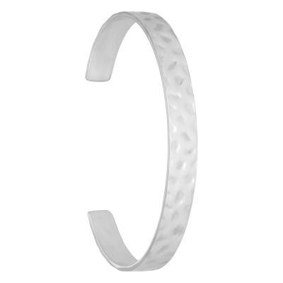 925 Silver Rose Gold Open Scale Bangle Bracelet, Diameter 6.70 and 5.60 cm, Width 8 mm - Vandona