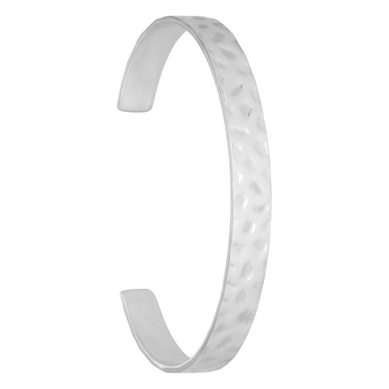 925 Silver Rose Gold Open Scale Bangle Bracelet, Diameter 6.70 and 5.60 cm, Width 8 mm - Vandona