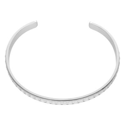 925 Silver Open Clous de Paris Bangle, Width 8 mm, Diameter 6.70 and 5.60 cm - Vandona